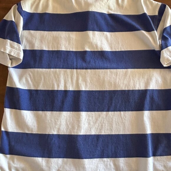 Vintage Eddie Bauer EBTEK Rugby Polo Shirt Mens XL Extra Large‎ Blue Striped 90s - Picture 7 of 7